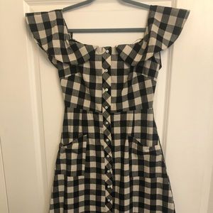 Off the shoulder fit and flare summer dress.